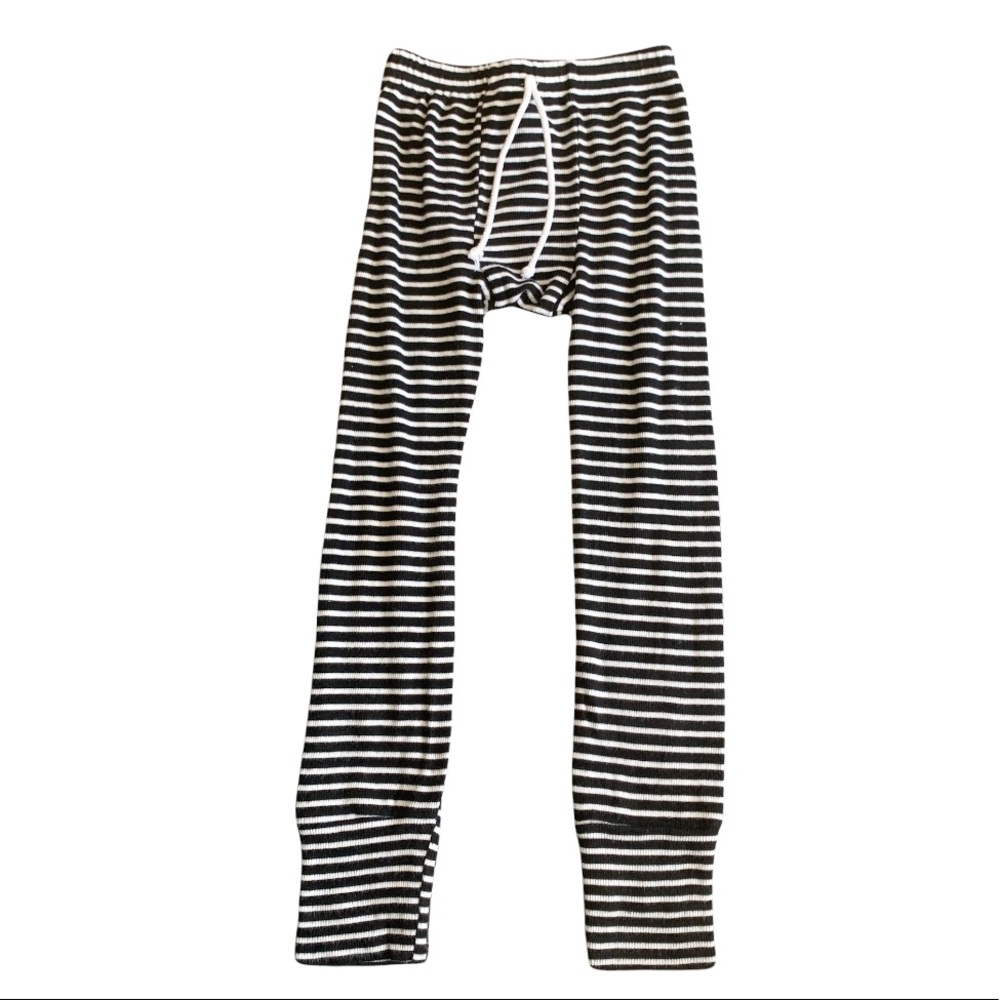 Childhoods Clothing Ribbed Pajama Pants Black Stripe
